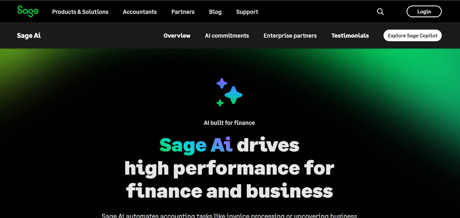 Sage AI website page