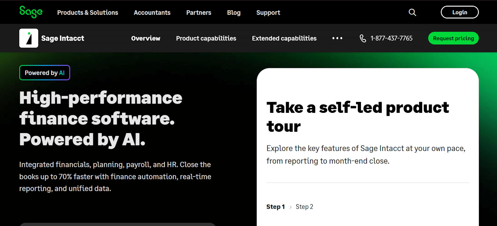 Sage Intacct website page