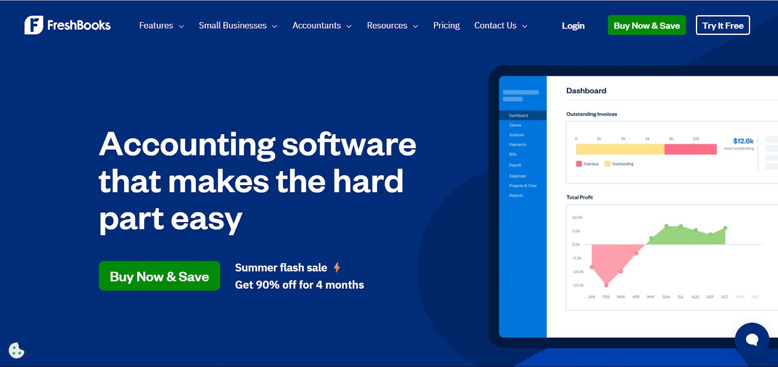 Freshbooks website page