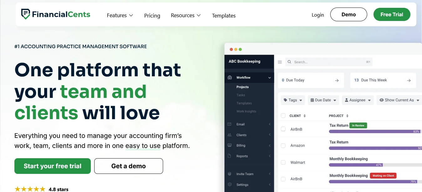 Financial Cents Project Management Software for Accountants