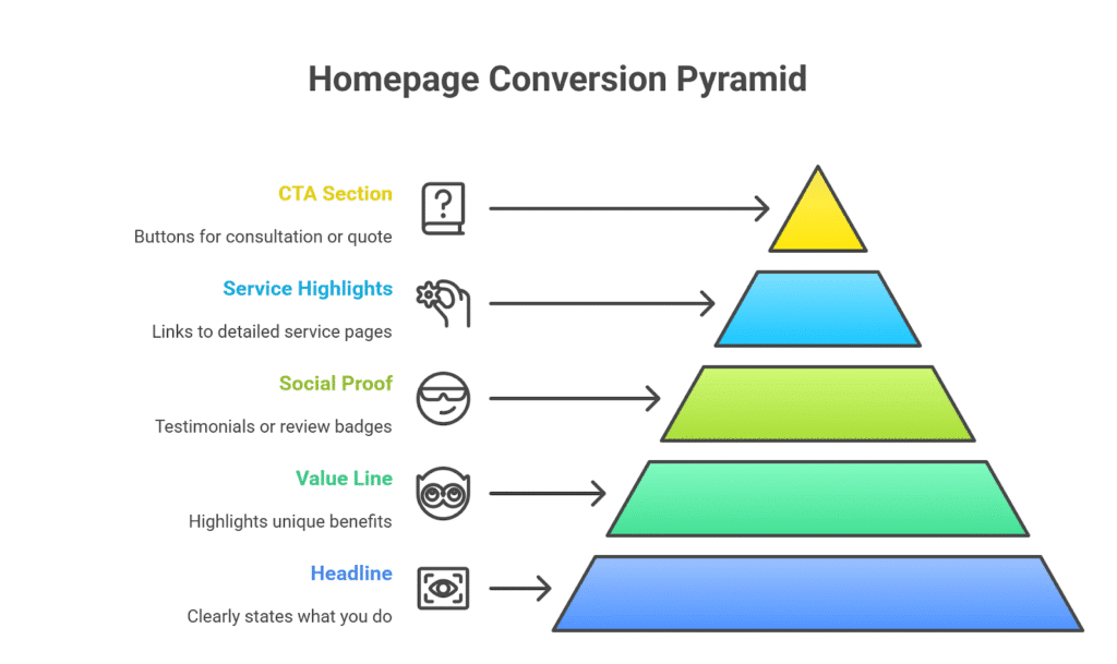 homepage conversion pyramid accounting website marketing