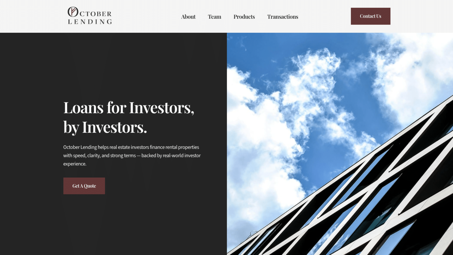 October Lending website