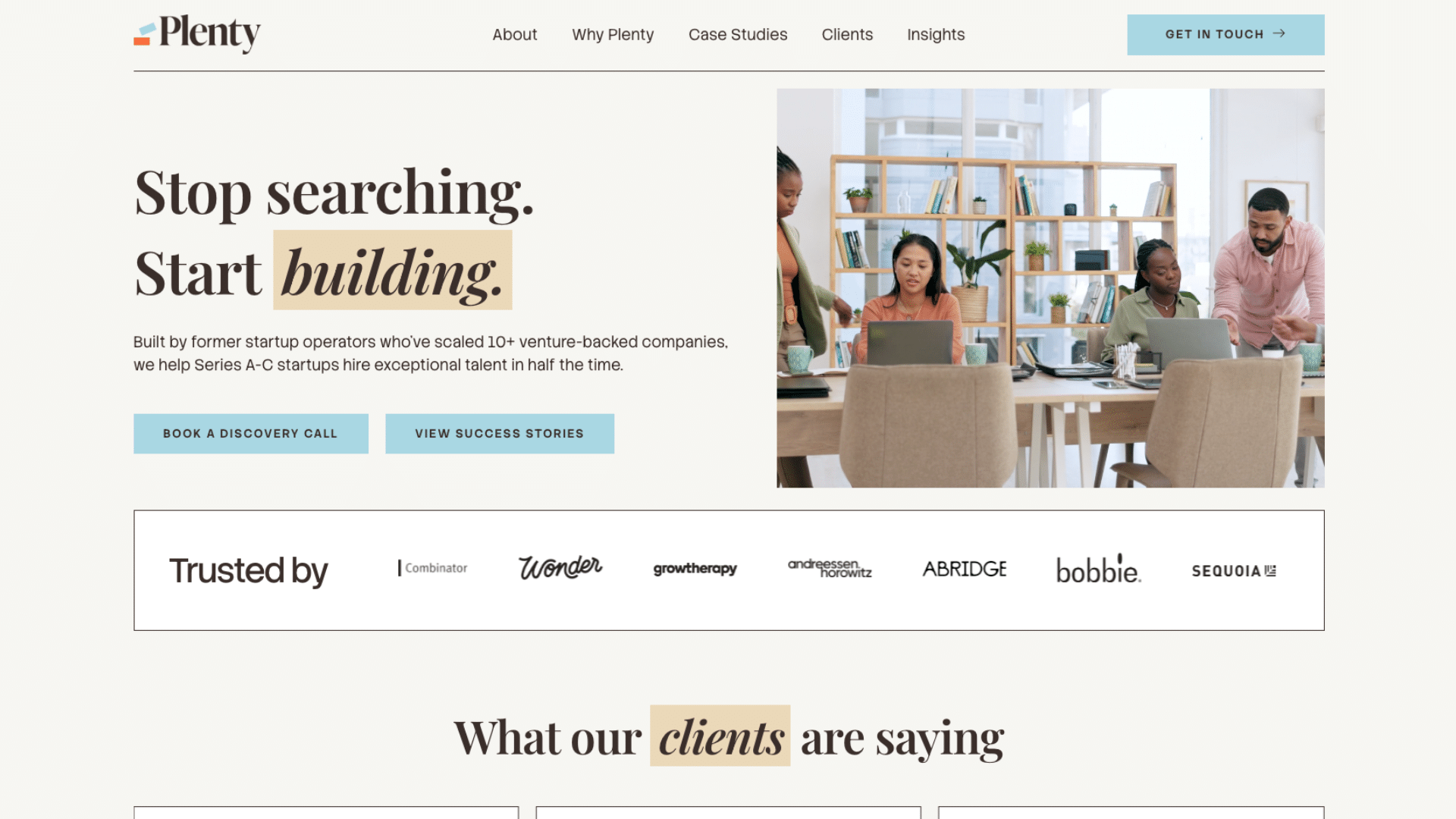 Plenty Search website