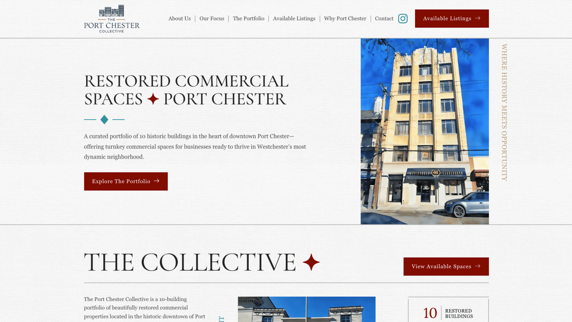 The Port Chester Collective website
