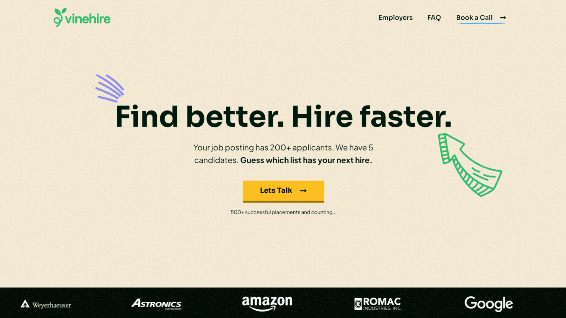 Vine Hire website